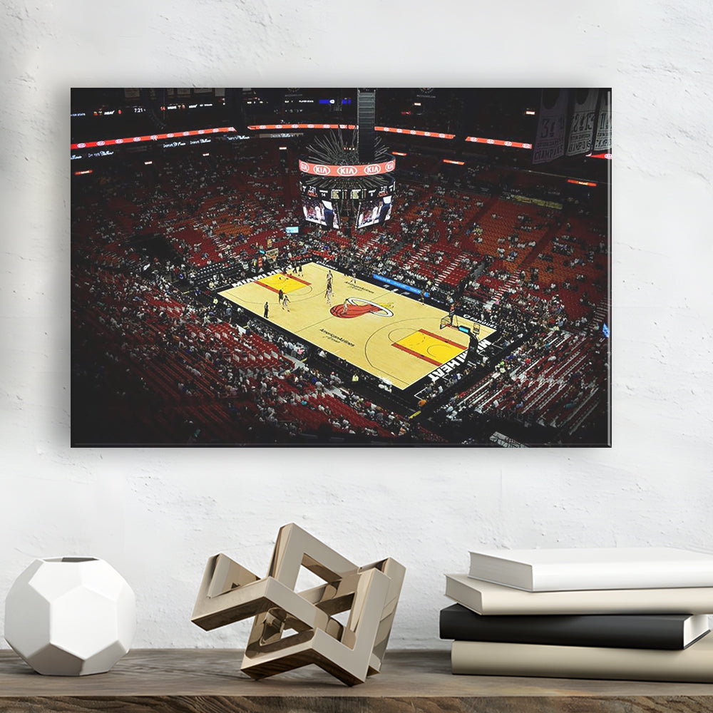 American Airlines Arena View, Stadium Canvas, Sport Art, Gift for him, Man Cave Decor, Art Print, Canvas Print Wall Art