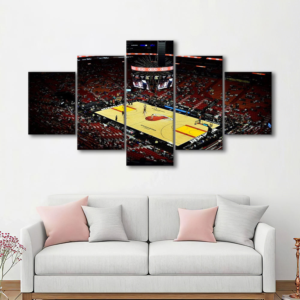 American Airlines Arena View, Stadium Canvas, Sport Art, Gift for him, 5 Panel, Large Canvas, Canvas Print Wall Art