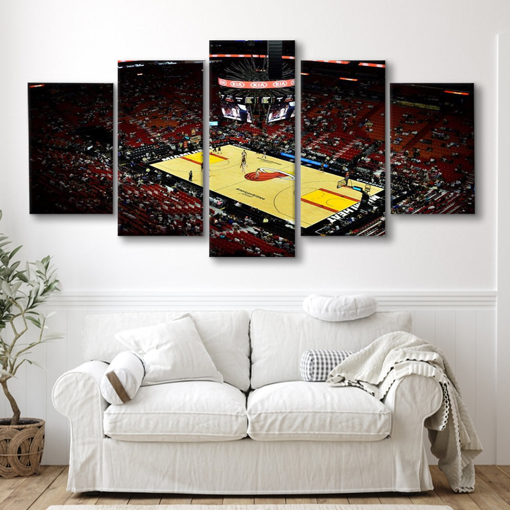 American Airlines Arena View, Stadium Canvas, Sport Art, Gift for him, 5 Panel, Large Canvas, Canvas Print Wall Art