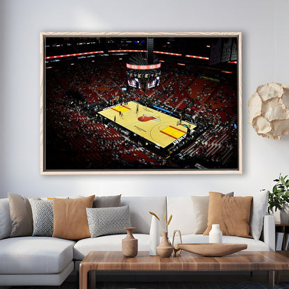 American Airlines Arena View, Stadium Canvas, Sport Art, Framed Canvas Print Wall Art, Floating Frame