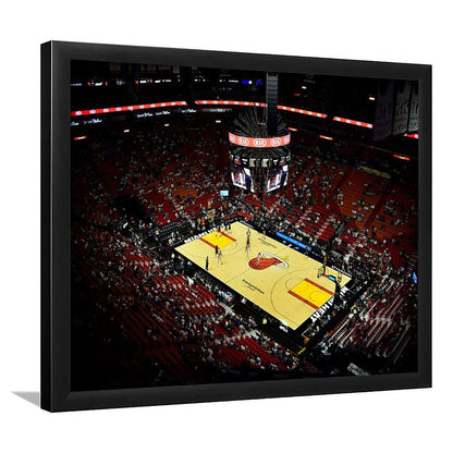 American Airlines Arena View, Stadium Canvas, Sport Art, Gift for him, Framed Art Print Wall Decor, Picture Framed