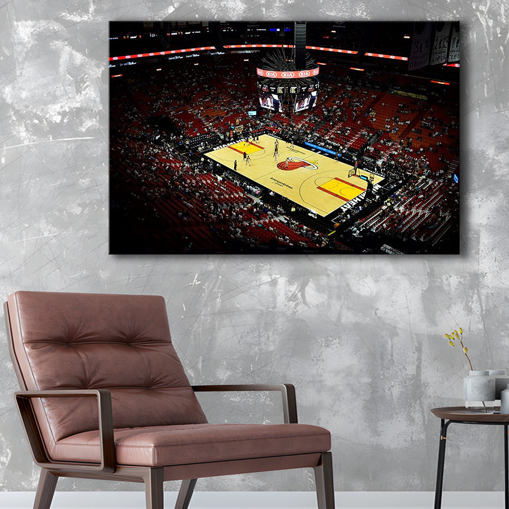 American Airlines Arena View, Stadium Canvas, Sport Art, Gift for him, Man Cave Decor, Art Print, Canvas Print Wall Art