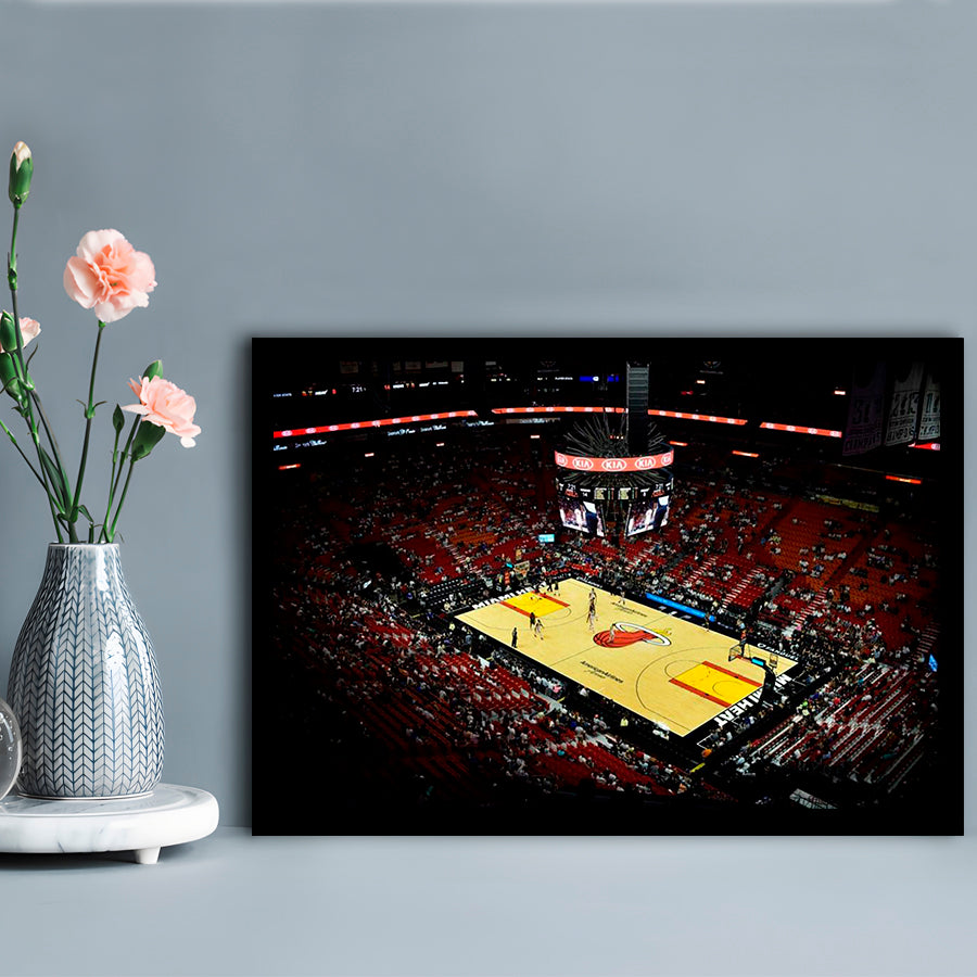 American Airlines Arena View, Stadium Canvas, Sport Art, Gift for him, Framed Art Print Wall Decor, Picture Framed