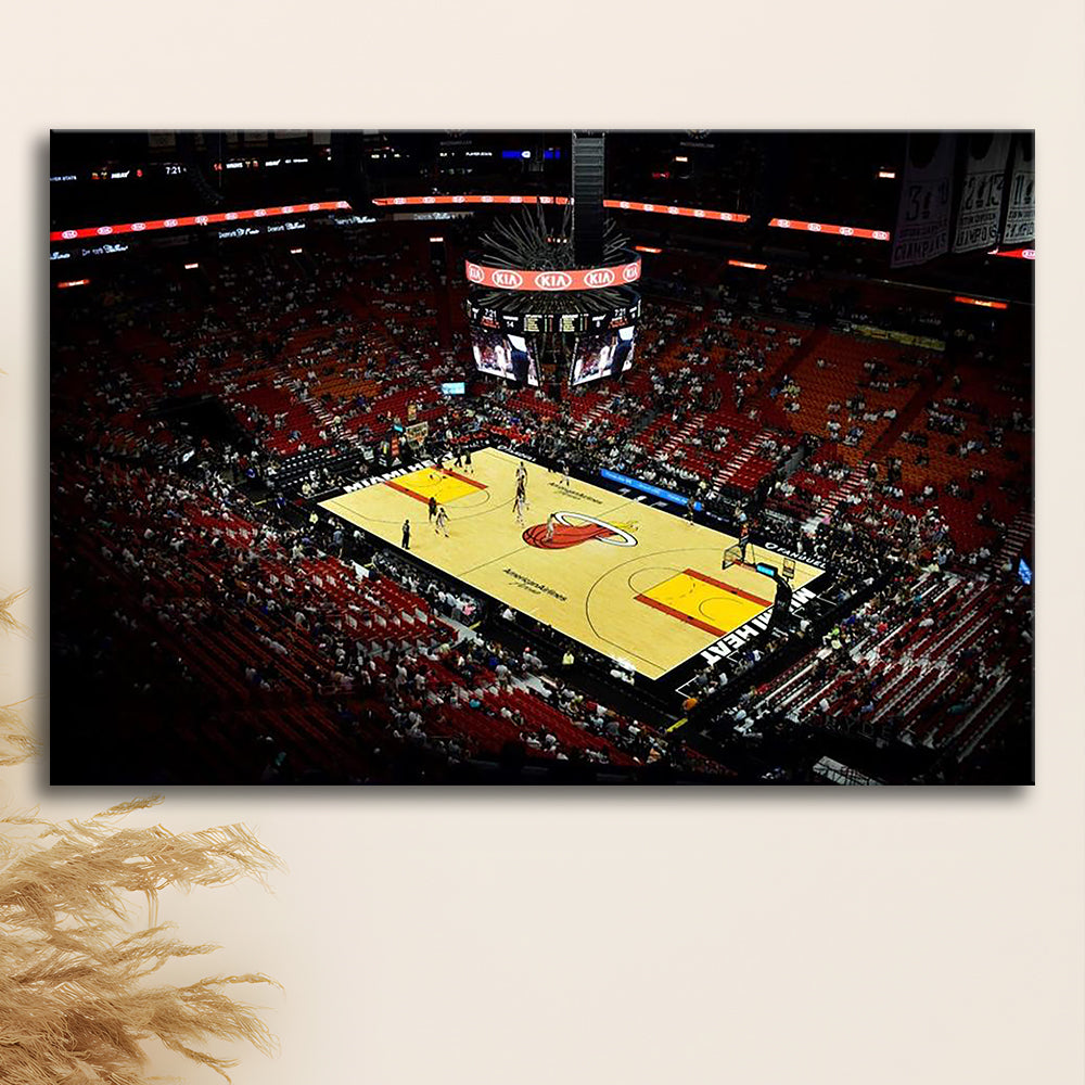 American Airlines Arena View, Stadium Canvas, Sport Art, Gift for him, Man Cave Decor, Art Print, Canvas Print Wall Art