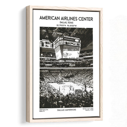 American Airlines Center Stadium Black And White, Basketball Stadium Wall Art, Framed Canvas Prints Wall Art