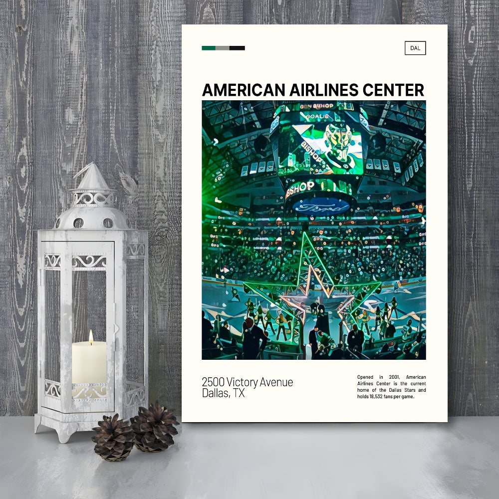 American Airlines Center Stadium Print, Dallas Stars Stadium Canvas Art V1, Fan Gifts, Sport Art, Canvas Print Wall Art