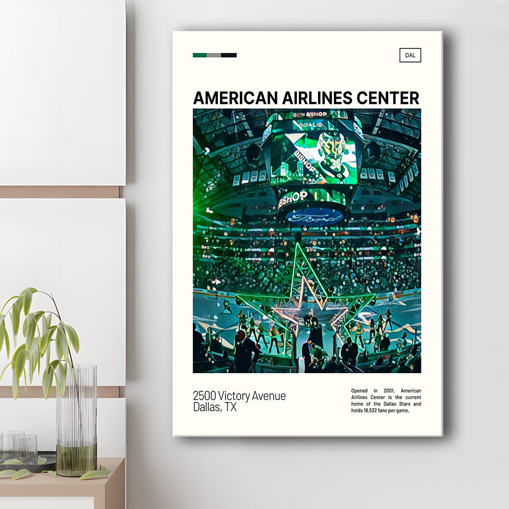 American Airlines Center Stadium Print, Dallas Stars Stadium Canvas Art V1, Fan Gifts, Sport Art, Canvas Print Wall Art