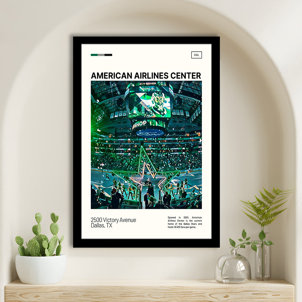 American Airlines Center Stadium Print, Dallas Stars Stadium Art V1, Gifts for him, Sport Art, Framed Art Print Wall Decor