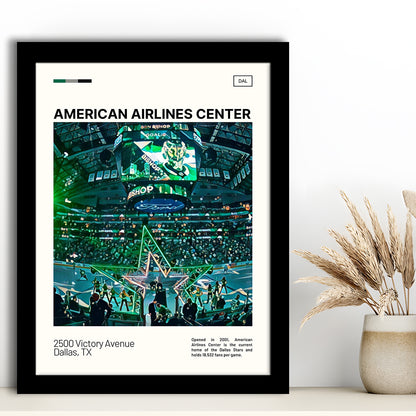 American Airlines Center Stadium Print, Dallas Stars Stadium Art V1, Gifts for him, Sport Art, Framed Art Print Wall Decor
