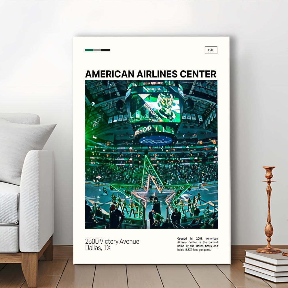American Airlines Center Stadium Print, Dallas Stars Stadium Canvas Art V1, Fan Gifts, Sport Art, Canvas Print Wall Art