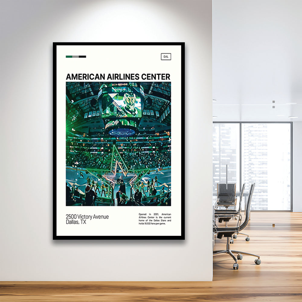 American Airlines Center Stadium Print, Dallas Stars Stadium Art V1, Gifts for him, Sport Art, Framed Art Print Wall Decor