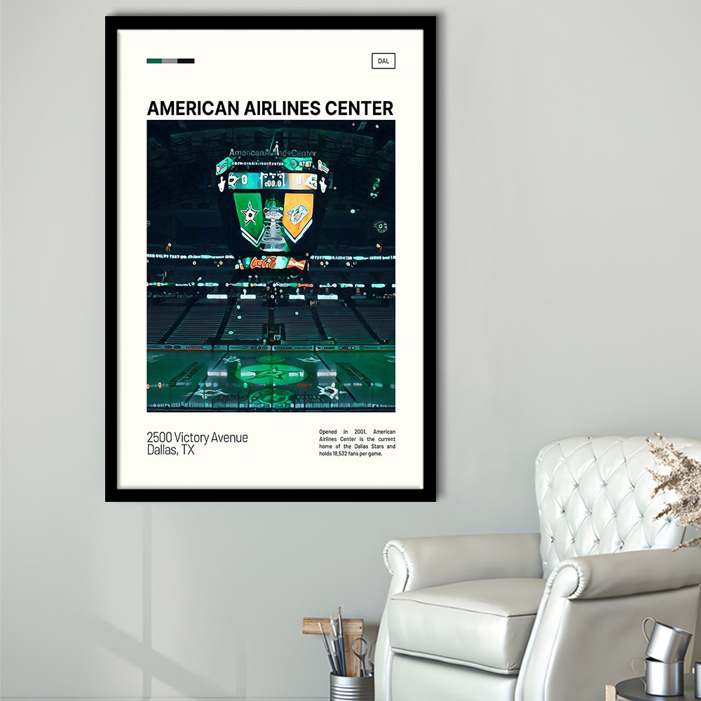 American Airlines Center Stadium Print, Dallas Stars Stadium Art V2, Gifts for him, Sport Art, Framed Art Print Wall Decor