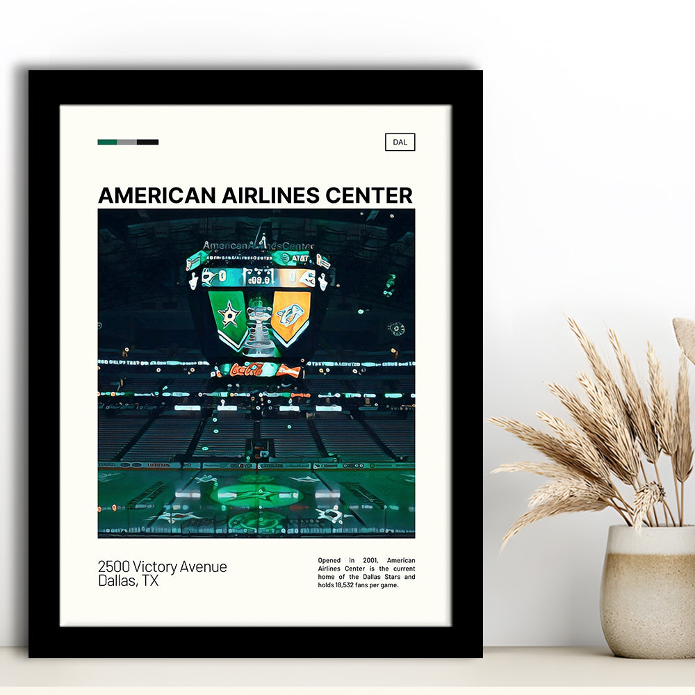 American Airlines Center Stadium Print, Dallas Stars Stadium Art V2, Gifts for him, Sport Art, Framed Art Print Wall Decor