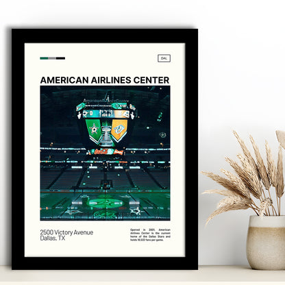 American Airlines Center Stadium Print, Dallas Stars Stadium Art V2, Gifts for him, Sport Art, Framed Art Print Wall Decor