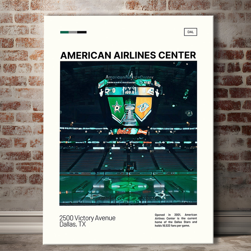 American Airlines Center Stadium Print, Dallas Stars Stadium Canvas Art V2, Fan Gifts, Sport Art, Canvas Print Wall Art