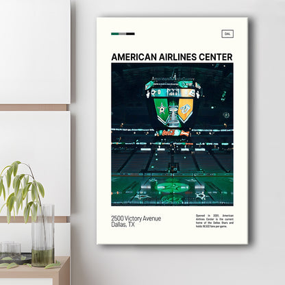 American Airlines Center Stadium Print, Dallas Stars Stadium Canvas Art V2, Fan Gifts, Sport Art, Canvas Print Wall Art