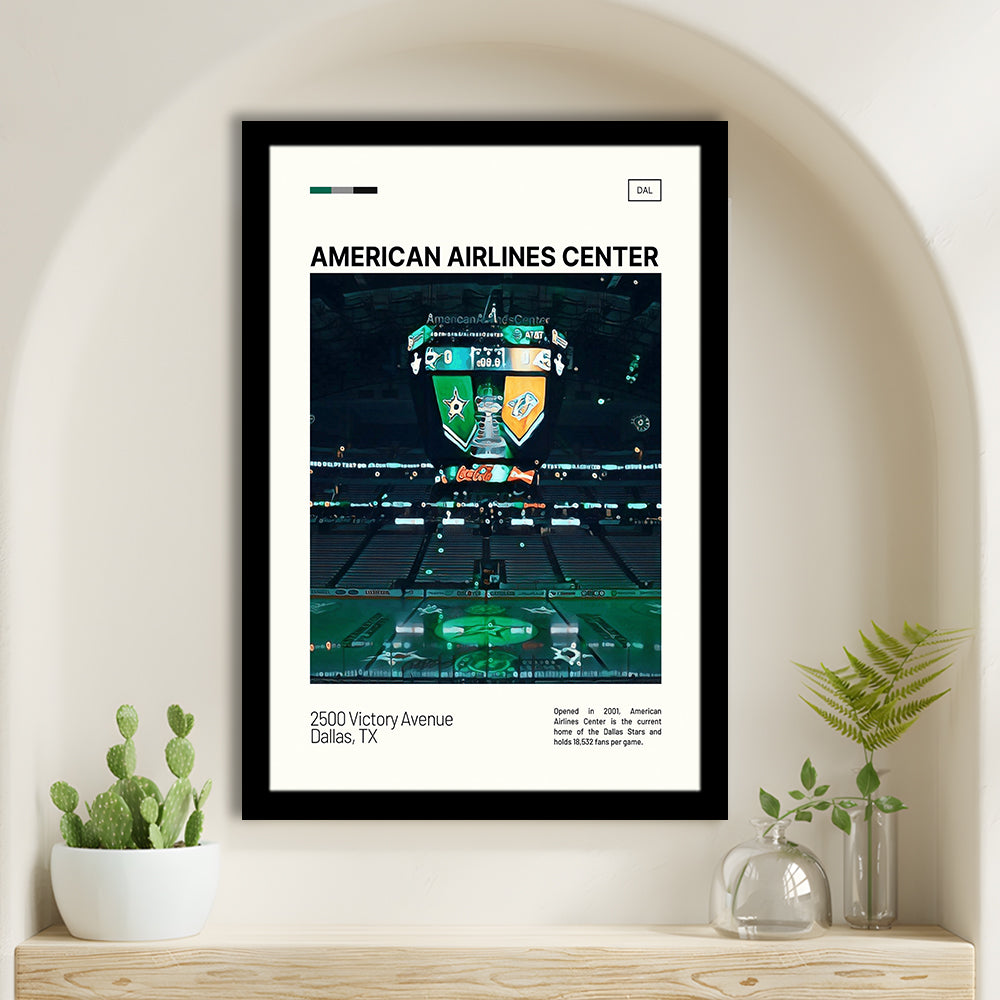 American Airlines Center Stadium Print, Dallas Stars Stadium Art V2, Gifts for him, Sport Art, Framed Art Print Wall Decor
