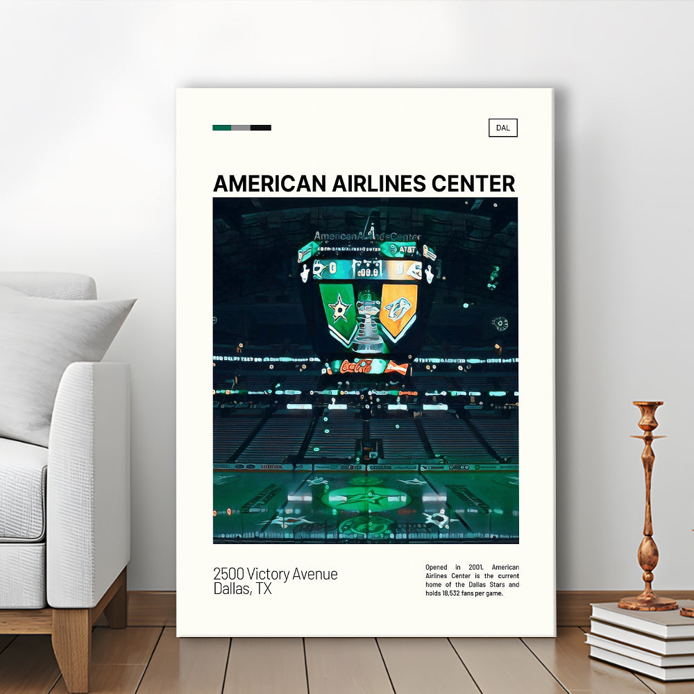 American Airlines Center Stadium Print, Dallas Stars Stadium Canvas Art V2, Fan Gifts, Sport Art, Canvas Print Wall Art