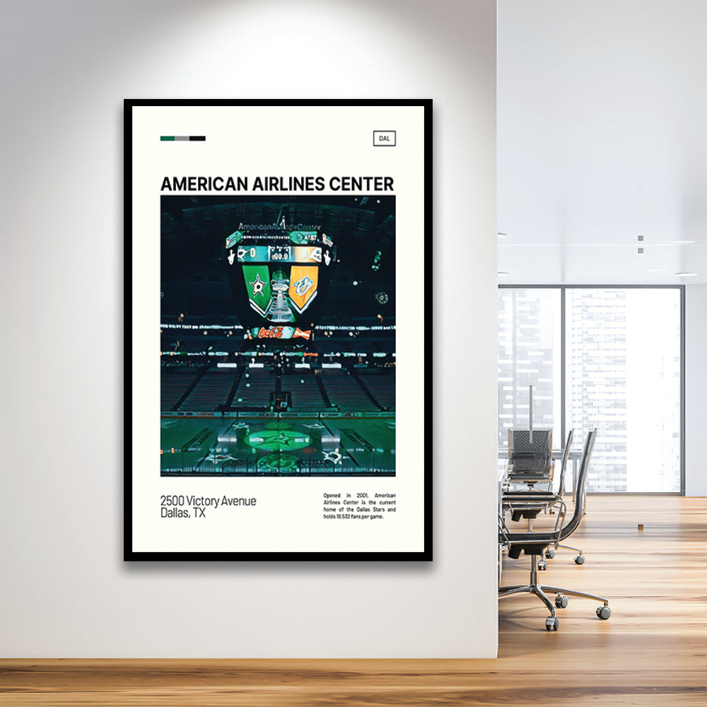 American Airlines Center Stadium Print, Dallas Stars Stadium Art V2, Gifts for him, Sport Art, Framed Art Print Wall Decor