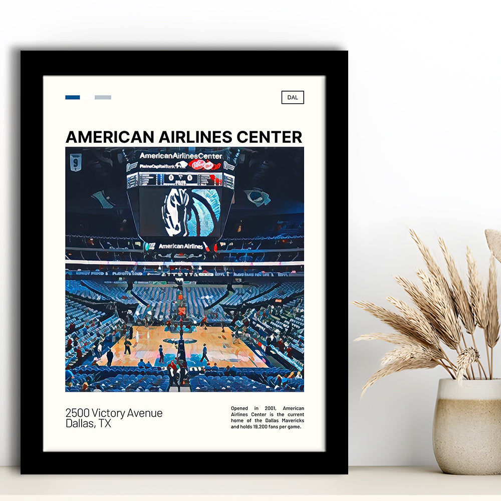 American Airlines Center Stadium Print, Dallas Mavericks Stadium Art, Gifts for him, Sport Art, Framed Art Print Wall Decor