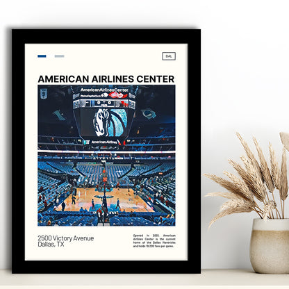 American Airlines Center Stadium Print, Dallas Mavericks Stadium Art, Gifts for him, Sport Art, Framed Art Print Wall Decor