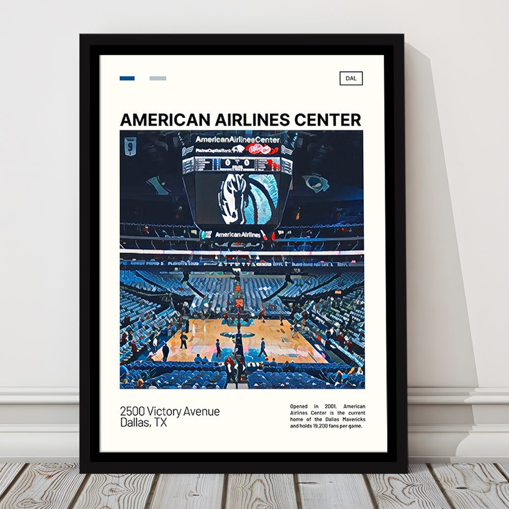 American Airlines Center Stadium Print, Dallas Mavericks Stadium Canvas Art, Man Cave Gift, Floating Framed Canvas Print