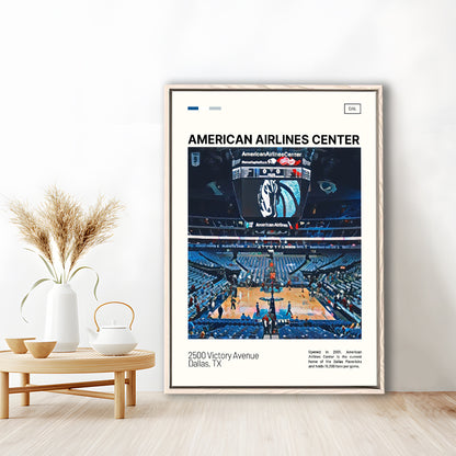 American Airlines Center Stadium Print, Dallas Mavericks Stadium Canvas Art, Man Cave Gift, Floating Framed Canvas Print