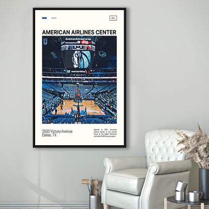 American Airlines Center Stadium Print, Dallas Mavericks Stadium Canvas Art, Man Cave Gift, Floating Framed Canvas Print