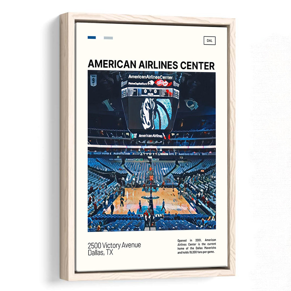 American Airlines Center Stadium Print, Dallas Mavericks Stadium Canvas Art, Man Cave Gift, Floating Framed Canvas Print