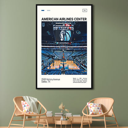 American Airlines Center Stadium Print, Dallas Mavericks Stadium Canvas Art, Man Cave Gift, Floating Framed Canvas Print