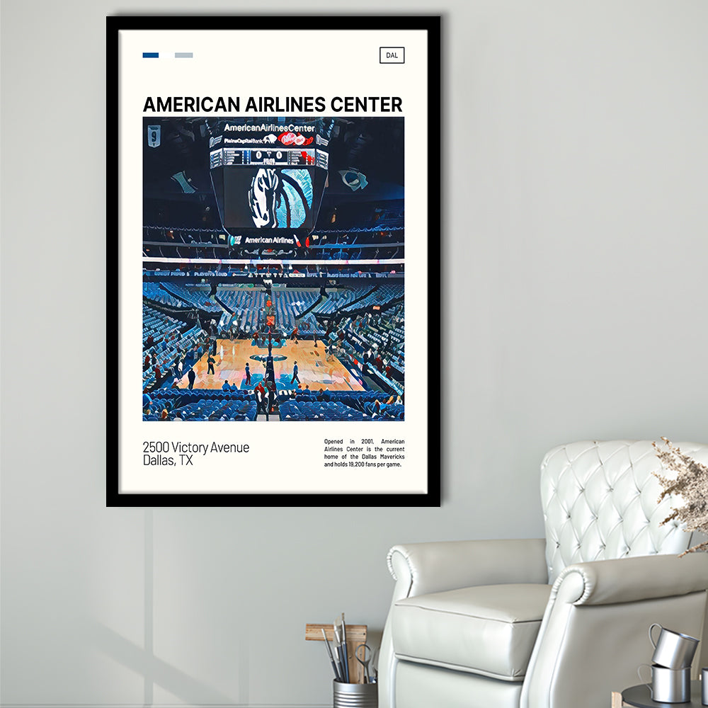 American Airlines Center Stadium Print, Dallas Mavericks Stadium Art, Gifts for him, Sport Art, Framed Art Print Wall Decor