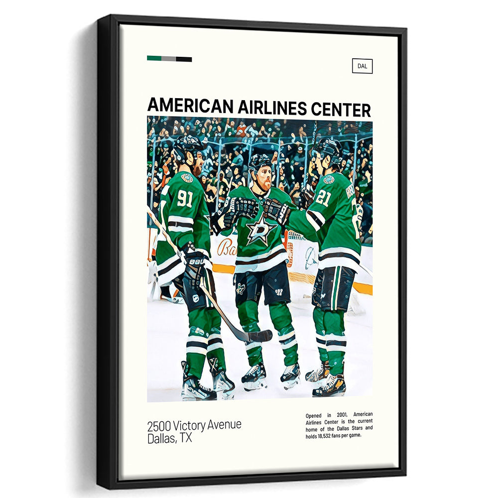 American Airlines Center Stadium Print, Dallas Stars Stadium Canvas Art100, Man Cave Gift, Floating Framed Canvas Print