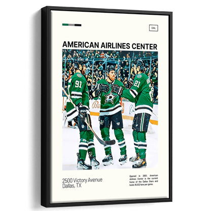 American Airlines Center Stadium Print, Dallas Stars Stadium Canvas Art100, Man Cave Gift, Floating Framed Canvas Print