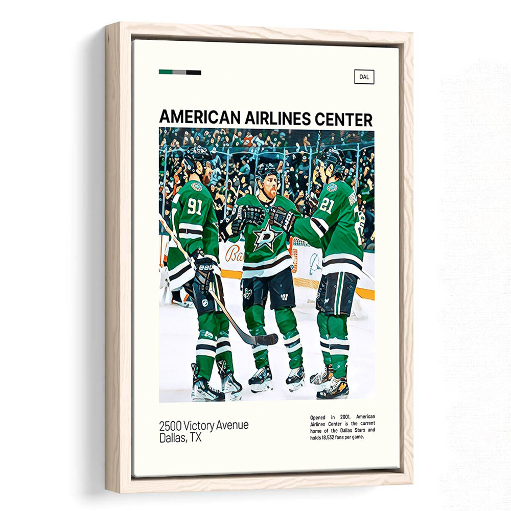 American Airlines Center Stadium Print, Dallas Stars Stadium Canvas Art100, Man Cave Gift, Floating Framed Canvas Print