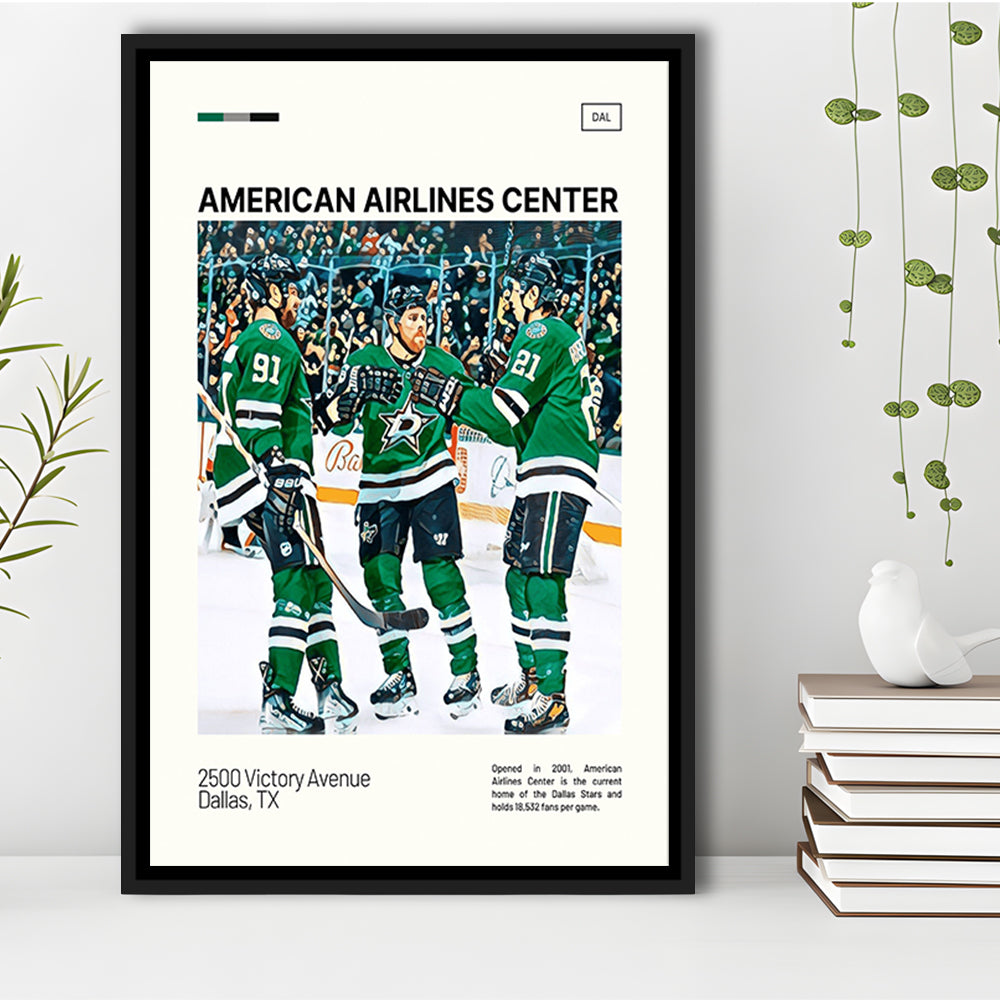 American Airlines Center Stadium Print, Dallas Stars Stadium Canvas Art100, Man Cave Gift, Floating Framed Canvas Print