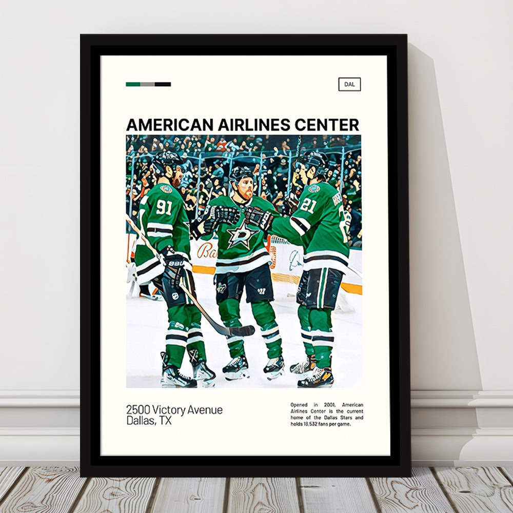 American Airlines Center Stadium Print, Dallas Stars Stadium Canvas Art100, Man Cave Gift, Floating Framed Canvas Print