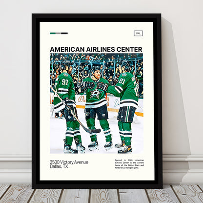 American Airlines Center Stadium Print, Dallas Stars Stadium Canvas Art100, Man Cave Gift, Floating Framed Canvas Print
