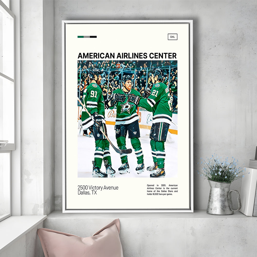 American Airlines Center Stadium Print, Dallas Stars Stadium Canvas Art100, Man Cave Gift, Floating Framed Canvas Print