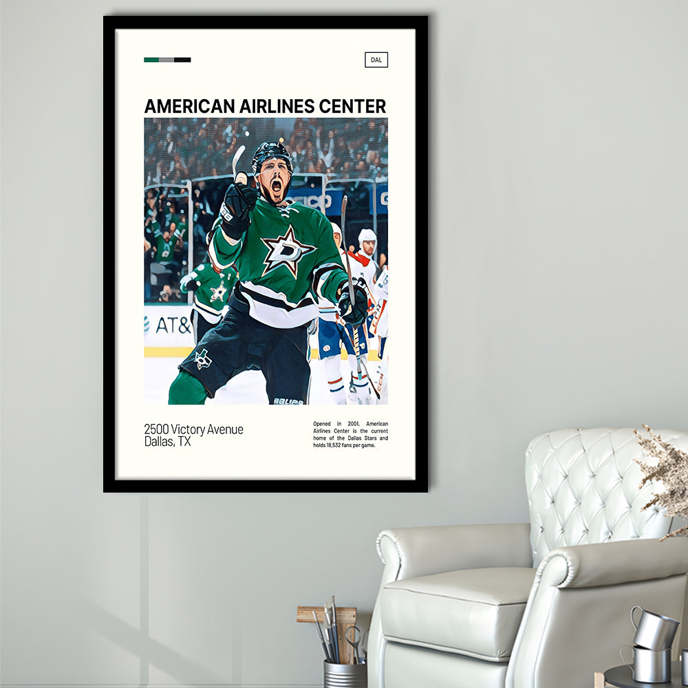 American Airlines Center Stadium Print, Dallas Stars Stadium Art, Gifts for him, Sport Art, Framed Art Print Wall Decor