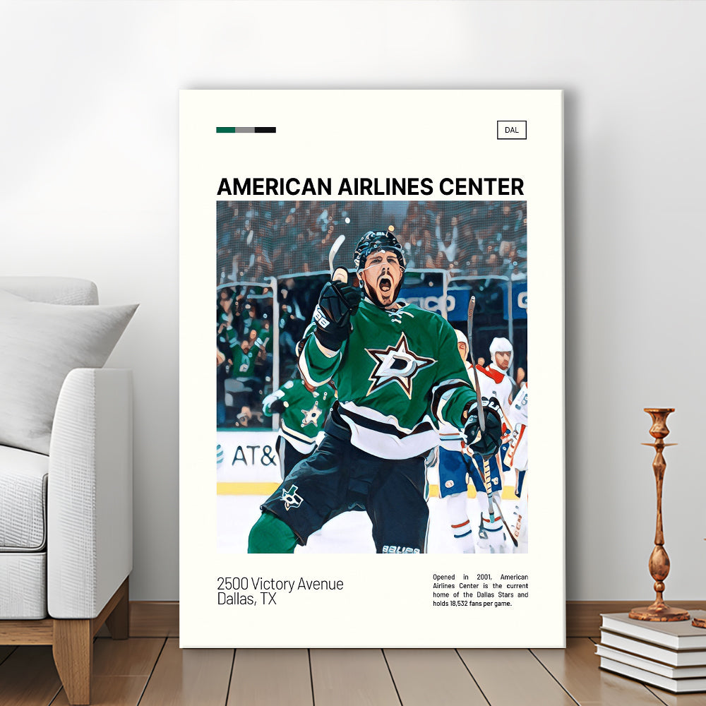 American Airlines Center Stadium Print, Dallas Stars Stadium Canvas Art, Fan Gifts, Sport Art, Canvas Print Wall Art