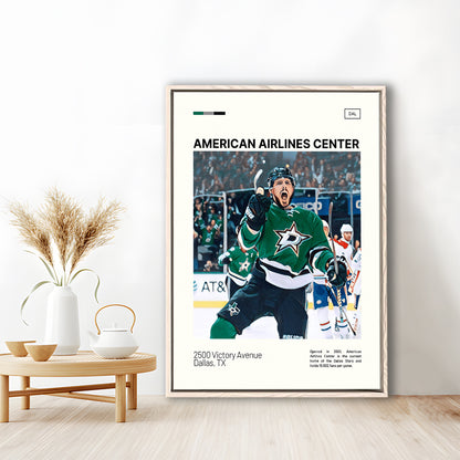 American Airlines Center Stadium Print, Dallas Stars Stadium Canvas Art, Man Cave Gift, Floating Framed Canvas Print