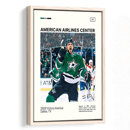 American Airlines Center Stadium Print, Dallas Stars Stadium Canvas Art, Man Cave Gift, Floating Framed Canvas Print