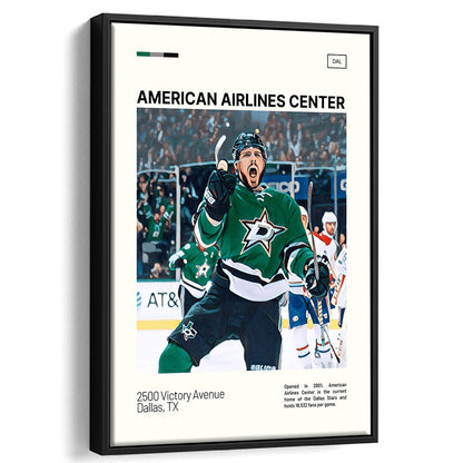American Airlines Center Stadium Print, Dallas Stars Stadium Canvas Art, Man Cave Gift, Floating Framed Canvas Print