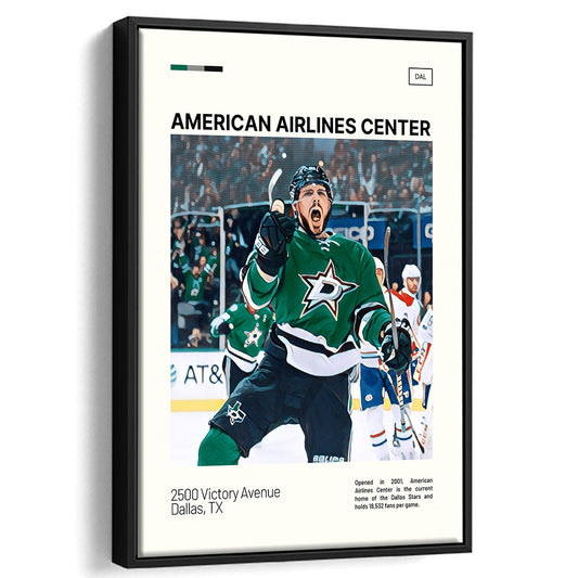 American Airlines Center Stadium Print, Dallas Stars Stadium Canvas Art, Man Cave Gift, Floating Framed Canvas Print