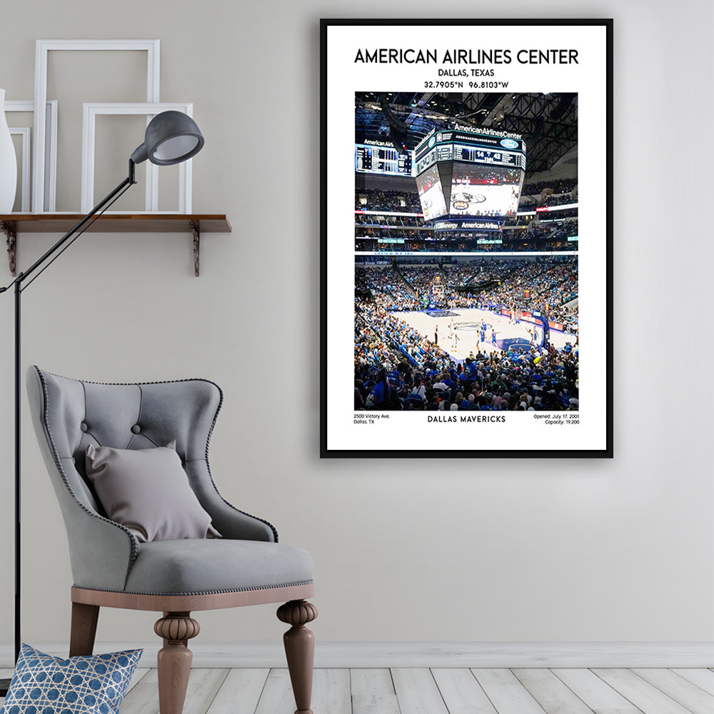 American Airlines Center Print, Dallas Mavericks Basketball Stadium Wall Art, Framed Canvas Prints Wall Art
