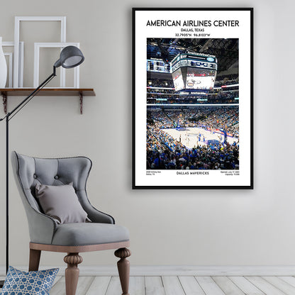 American Airlines Center Print, Dallas Mavericks Basketball Stadium Wall Art, Framed Canvas Prints Wall Art