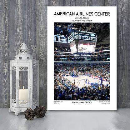 American Airlines Center Print, Dallas Mavericks Basketball Stadium Wall Art, Canvas Prints Wall Art, Man Cave Decor