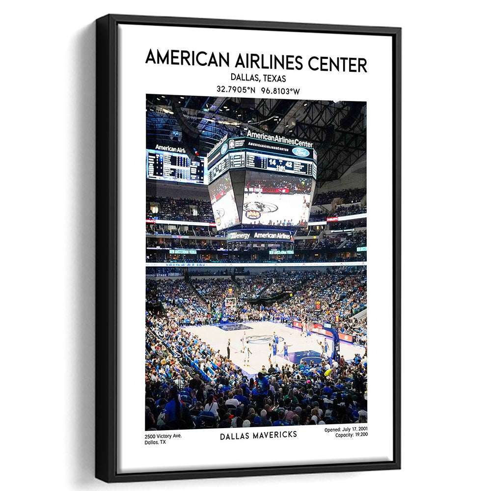 American Airlines Center Print, Dallas Mavericks Basketball Stadium Wall Art, Framed Canvas Prints Wall Art