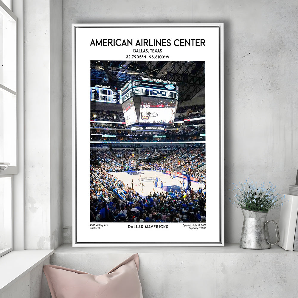 American Airlines Center Print, Dallas Mavericks Basketball Stadium Wall Art, Framed Canvas Prints Wall Art