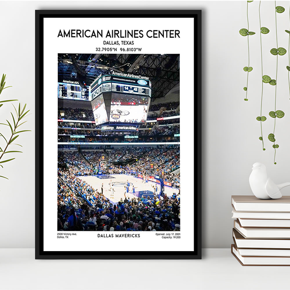 American Airlines Center Print, Dallas Mavericks Basketball Stadium Wall Art, Framed Canvas Prints Wall Art